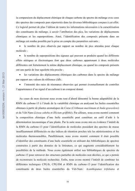 Analyse des mélanges complexes de volatils issus des végétaux.