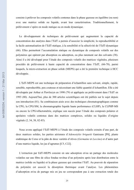 Analyse des mélanges complexes de volatils issus des végétaux.