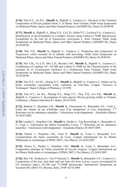 Analyse des mélanges complexes de volatils issus des végétaux.