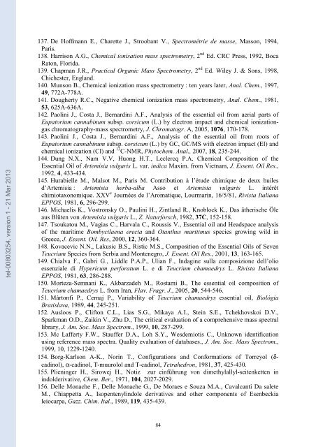 Analyse des mélanges complexes de volatils issus des végétaux.