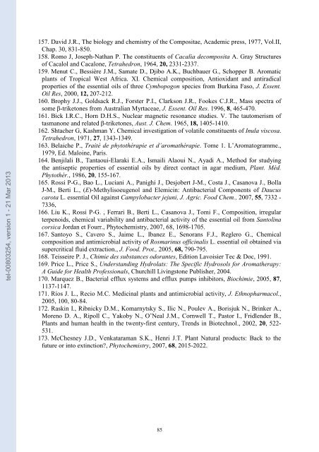 Analyse des mélanges complexes de volatils issus des végétaux.