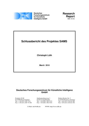 Research Report Schlussbericht des Projektes SAMS - geht es zur ...