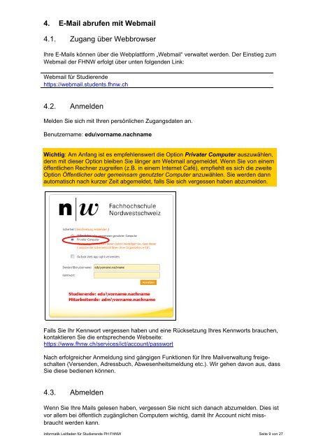 Informatik Leitfaden - Fachhochschule Nordwestschweiz