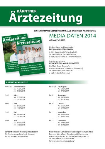 MEDIA DATEN 2014 - Ärztekammer für Kärnten