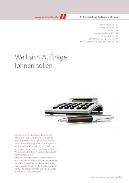 SBV-Shop-Katalog 2013 - Schweizerischer Baumeisterverband
