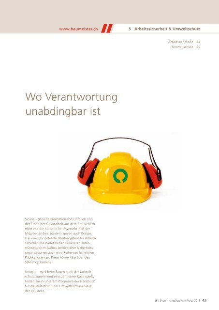 SBV-Shop-Katalog 2013 - Schweizerischer Baumeisterverband