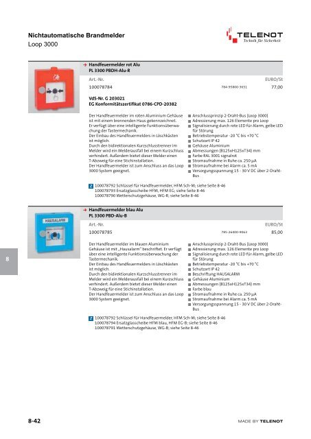 Katalogauszug Telenot Brandmeldetechnik - IGS-Industrielle ...