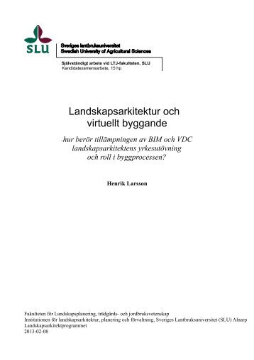 Landskapsarkitektur och virtuellt byggande - Epsilon Archive for ...