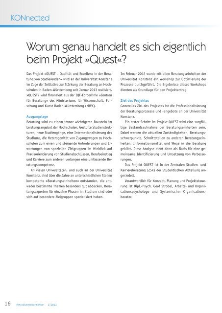 Verwaltungsnachrichten 1/2013 - KOPS - Universität Konstanz