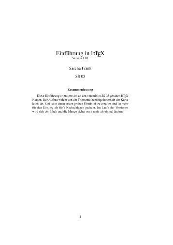 Einstieg in Latex (PDF)