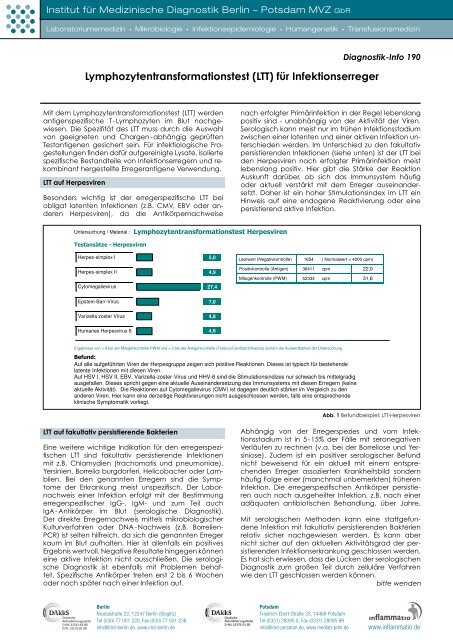 Lymphozytentransformationstest (LTT) für ... - IMD Berlin