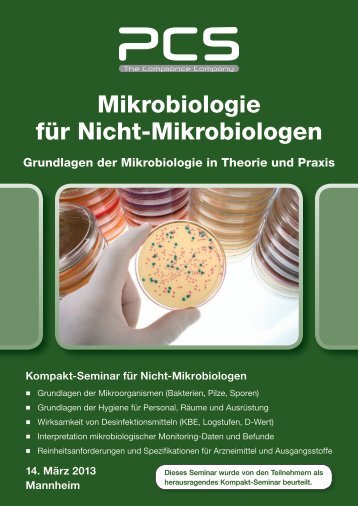 Mikrobiologie für Nicht-Mikrobiologen - PCS