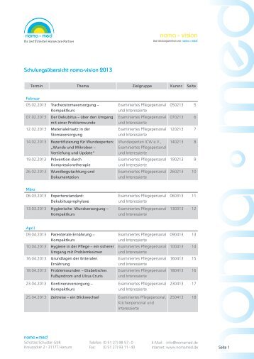 Fortbildungsprogramm 2013 - noma-med