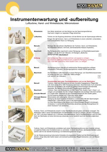 Instrumentenwartung und -aufbereitung - Roos Dental