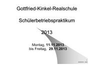 Gottfried-Kinkel-Realschule Schülerbetriebspraktikum 2013