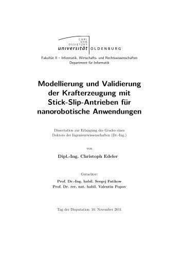 Modellierung und Validierung der Krafterzeugung mit Stick-Slip ...