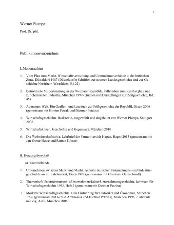 Publikationsverzeichnis-Plumpe - Frankfurt