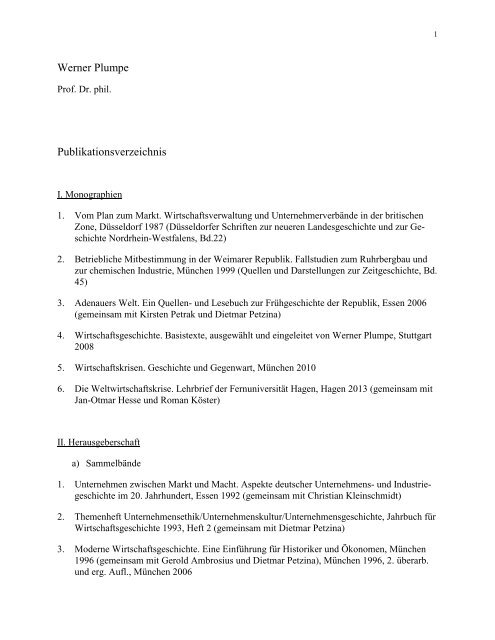 Publikationsverzeichnis-Plumpe - Frankfurt