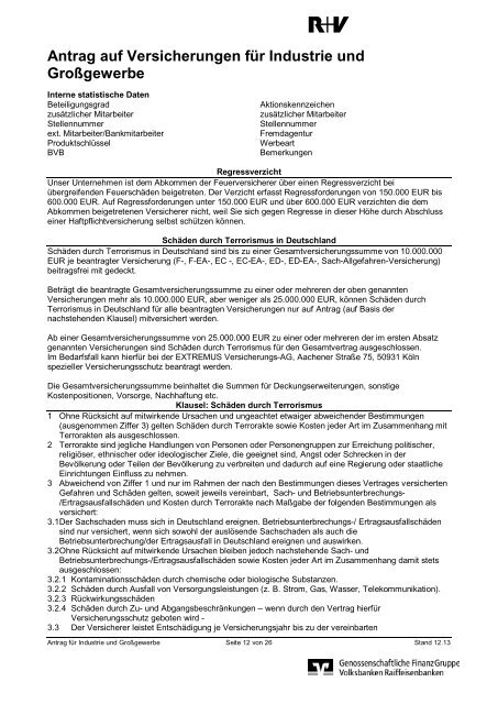 Antrag Industrie Großgewerbe - R+V Maklerportal - R+V Versicherung