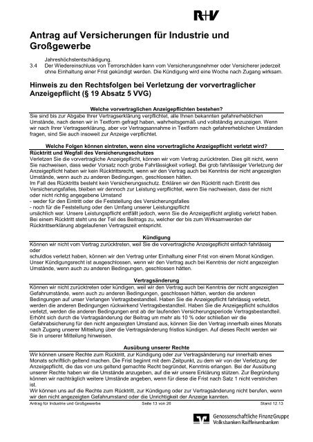 Antrag Industrie Großgewerbe - R+V Maklerportal - R+V Versicherung