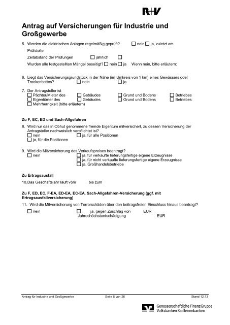 Antrag Industrie Großgewerbe - R+V Maklerportal - R+V Versicherung