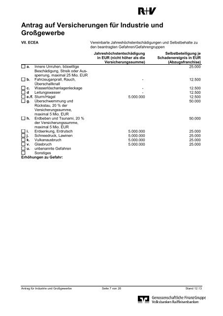 Antrag Industrie Großgewerbe - R+V Maklerportal - R+V Versicherung