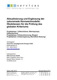 Aktualisierung und Ergänzung der naturemade ... - ESU-services Ltd.