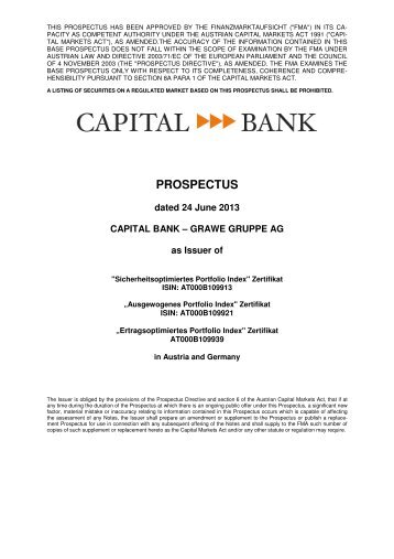 Ausgewogenes Portfolio Index - Capital Bank