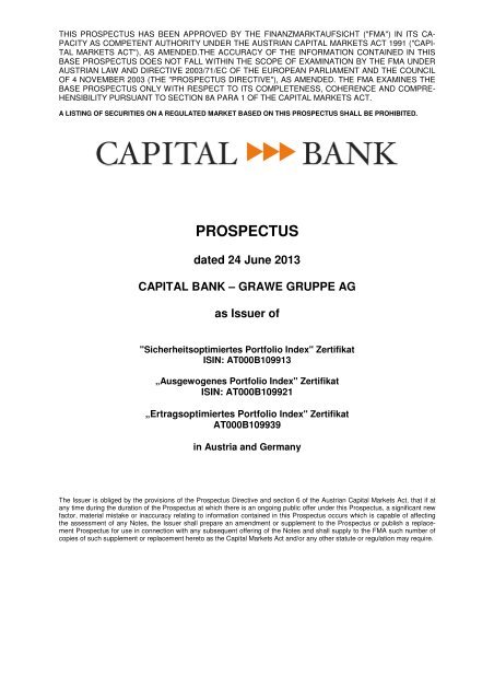 Ausgewogenes Portfolio Index Capital Bank