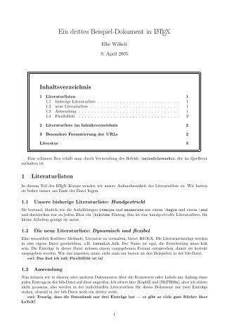 Ein drittes Beispiel-Dokument in LATEX