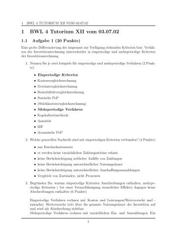 (Vorjahres-Klausur) als PDF