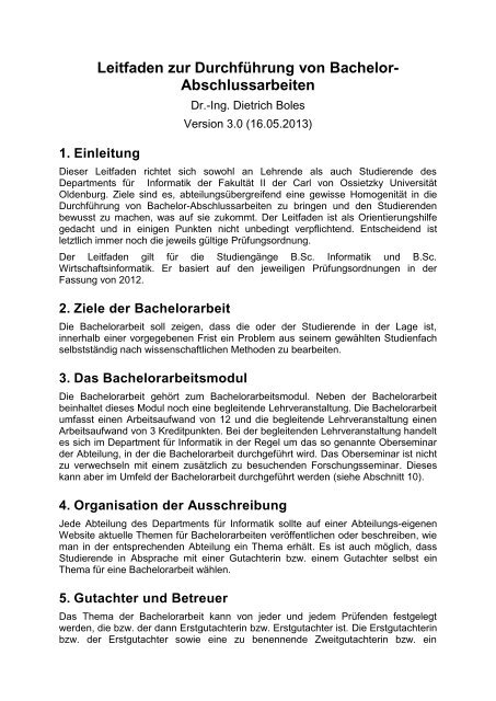 Leitfaden zur DurchfÃ¼hrung von Bachelor- Abschlussarbeiten