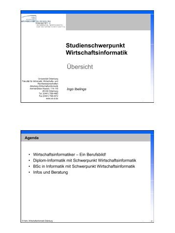 Ãbersicht - Department fÃ¼r Informatik - UniversitÃ¤t Oldenburg