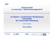 e-Learning / Wissensmanagement - UniversitÃ¤t Oldenburg