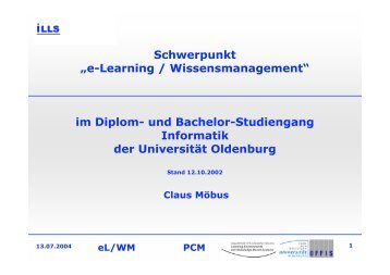 e-Learning / Wissensmanagement - UniversitÃ¤t Oldenburg