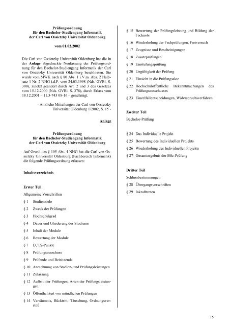 PrÃ¼fungsordnung vom 01.02.2002 (PDF) - UniversitÃ¤t Oldenburg