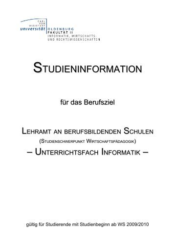 Studienbeginn WS 2009/2010 - Department fÃ¼r Informatik ...