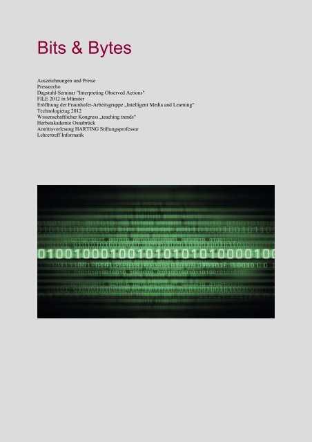 Jahresbericht 2012 - Institute of Computer Science - UniversitÃ¤t ...