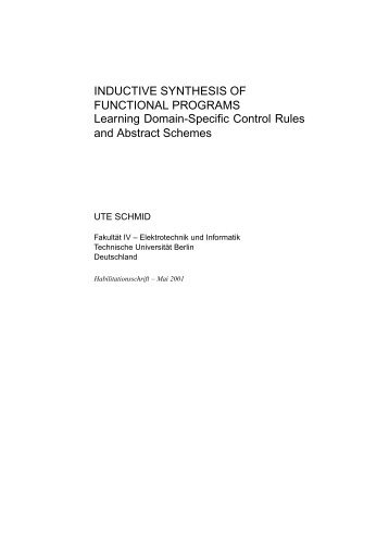 INDUCTIVE SYNTHESIS OF FUNCTIONAL ... - CogSys -- Home