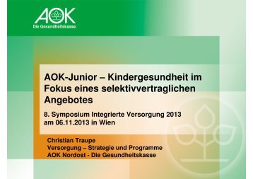 AOK-Junior – Kindergesundheit im Fokus eines ...