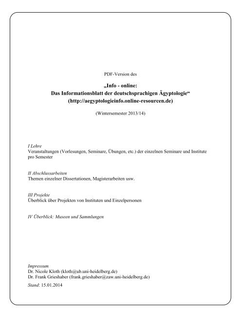 WS 2013/14 - Info - online: Das Informationsblatt der ...