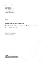 Zinsanpassungen bei Banken - VermögensPartner AG