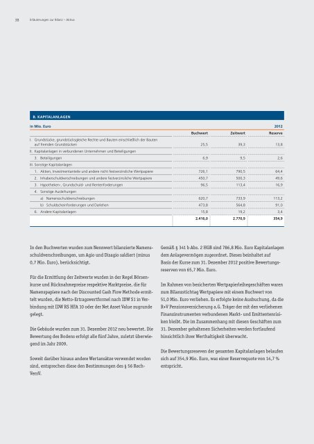 Geschäftsbericht 2012 R+V Pensionsversicherung a.G. 2012 (PDF ...