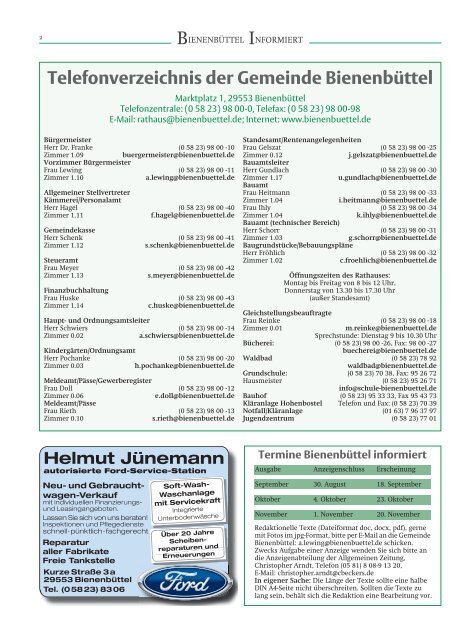 INFORMIERT - Gemeinde Bienenbüttel