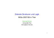 Diskrete Strukturen und Logik WiSe 2007/08 in Trier - Universität Trier