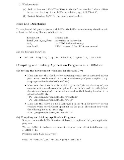 Version 5.0 The LEDA User Manual