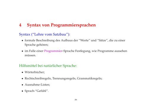 Kapitel 4: Syntax von Programmiersprachen