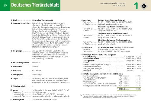 Mediadaten Deutsches Tierärzteblatt - Schlütersche ...