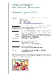 Sektionsprogramm 2013 - Deutscher Alpenverein Sektion ...
