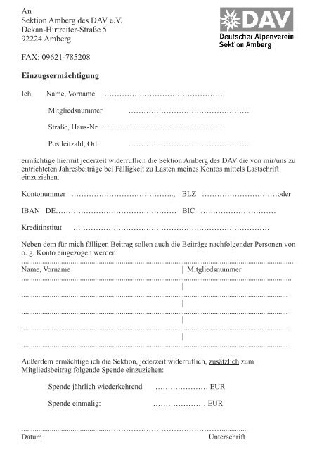Mitteilungsblatt der Sektion Amberg - DAV – Sektion Amberg